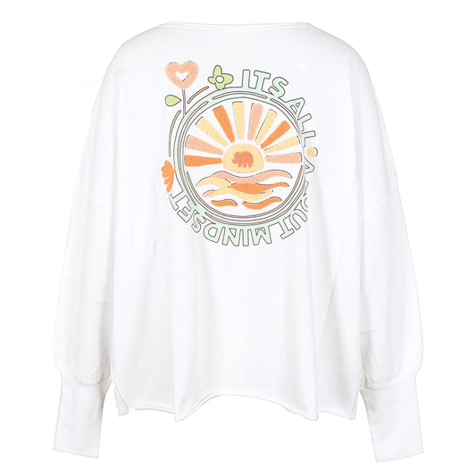 Love Joy Victory Sweatshirt Hilda Oversize Print Weiß Rückseite