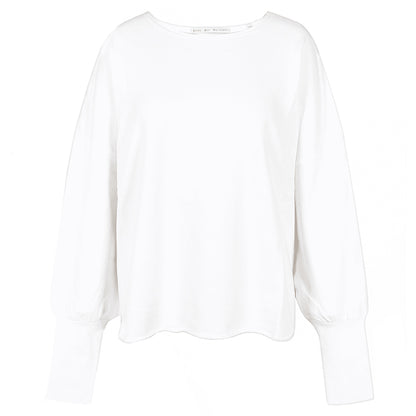 Love Joy Victory Sweatshirt Hilda Oversize Print Weiß Bio-Baumwolle