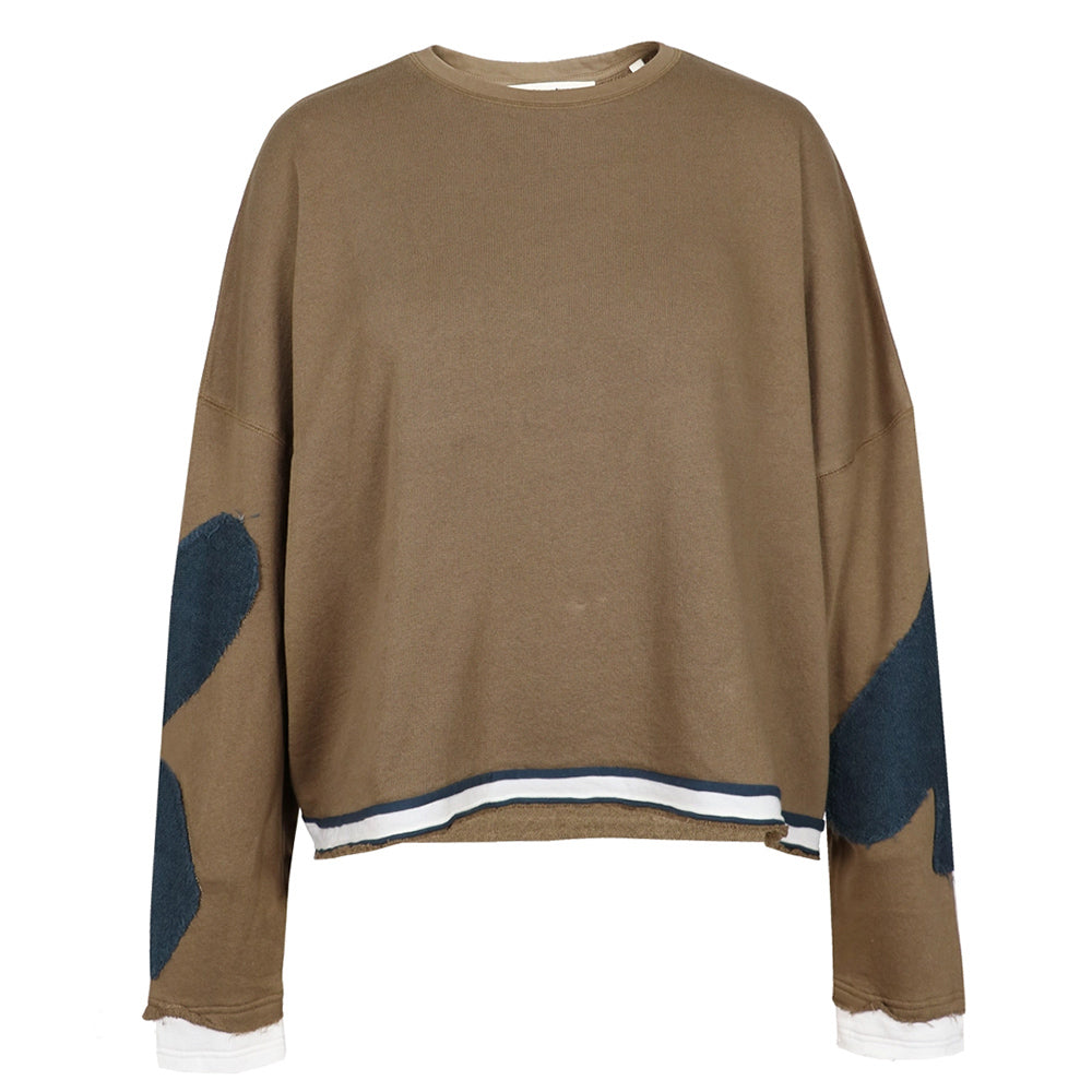 Love Joy Victory Sweatshirt Hopewell Oliv Patches 100% Bio-Baumwolle Relaxed-Fit