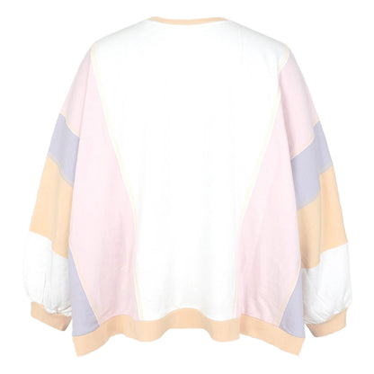 Love Joy Victory Sweatshirt Izar Streifen Oversize Pastell Weiß Organic Cotton Rückseite
