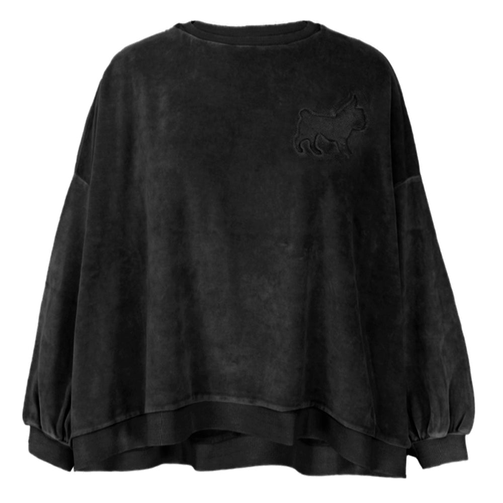 Love Joy Victory Velvet Sweatshirt Izar Oversize Schwarz Organic Cotton