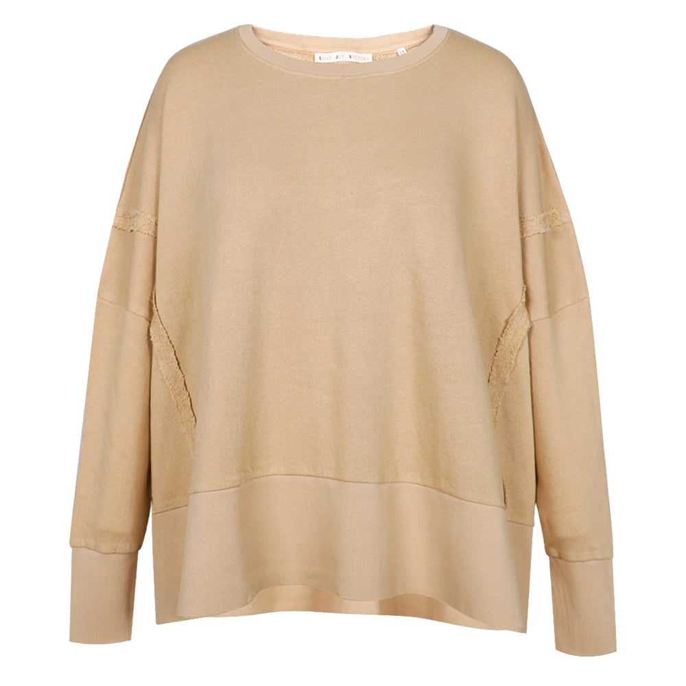 Love Joy Victory Sweatshirt Kriz Love Print Oversize Caramel 100% Bio-Baumwolle
