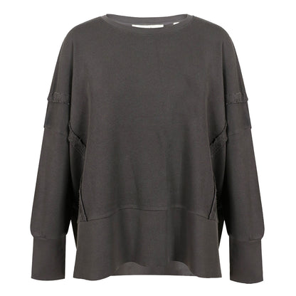 Love Joy Victory Sweatshirt Kriz Love Print Oversize Dolphin Anthrazit 100% Bio-Baumwolle
