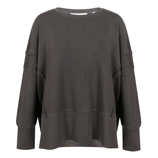 Love Joy Victory Sweatshirt Kriz Love Print Oversize Dolphin Anthrazit 100% Bio-Baumwolle
