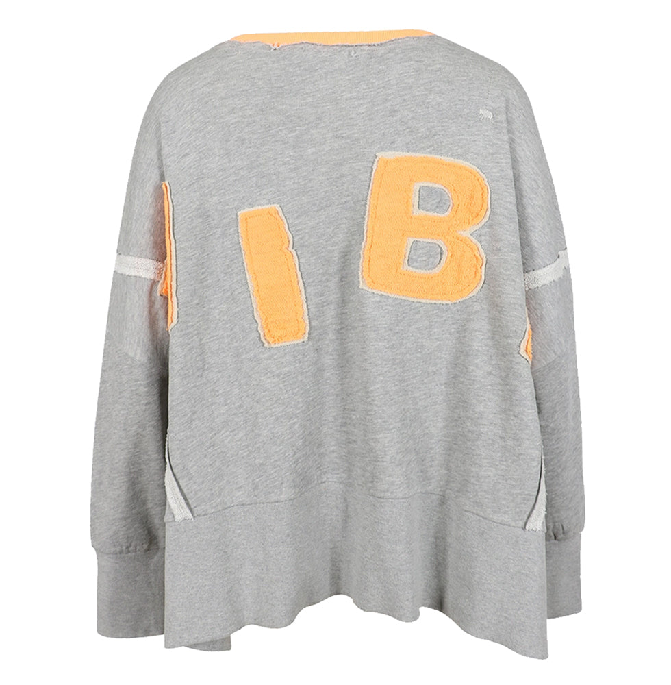 Love Joy Victory Sweatshirt Kriz Vibe Print Oversize Grau Grey Rückseite