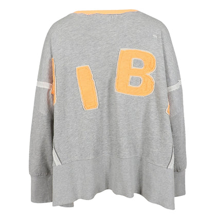 Love Joy Victory Sweatshirt Kriz Vibe Print Oversize Grau Grey Rückseite