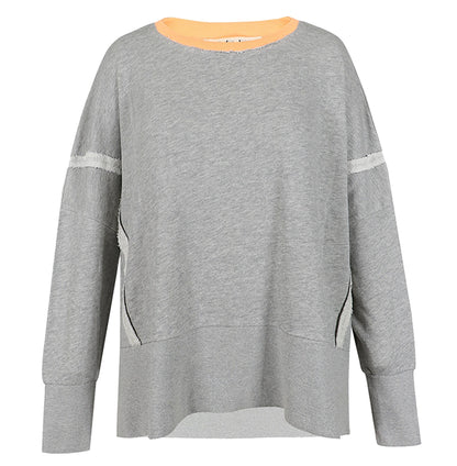 Love Joy Victory Sweatshirt Kriz Vibe Print Oversize Grau Grey 100% Bio-Baumwolle