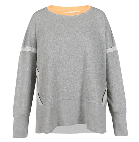 Love Joy Victory Sweatshirt Kriz Vibe Print Oversize Grau Grey 100% Bio-Baumwolle