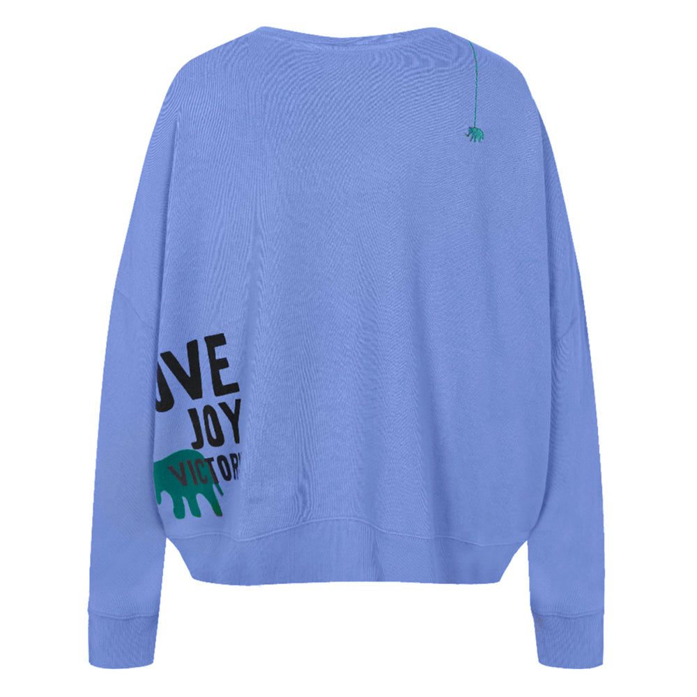 Love Joy Victory Sweatshirt Moa Print Ocean Bio-Baumwolle Rückseite