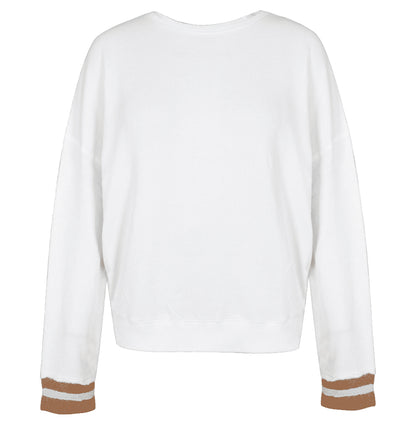 Love Joy Victory Sweatshirt Moa Stern-Patches Weiß Bio-Baumwolle