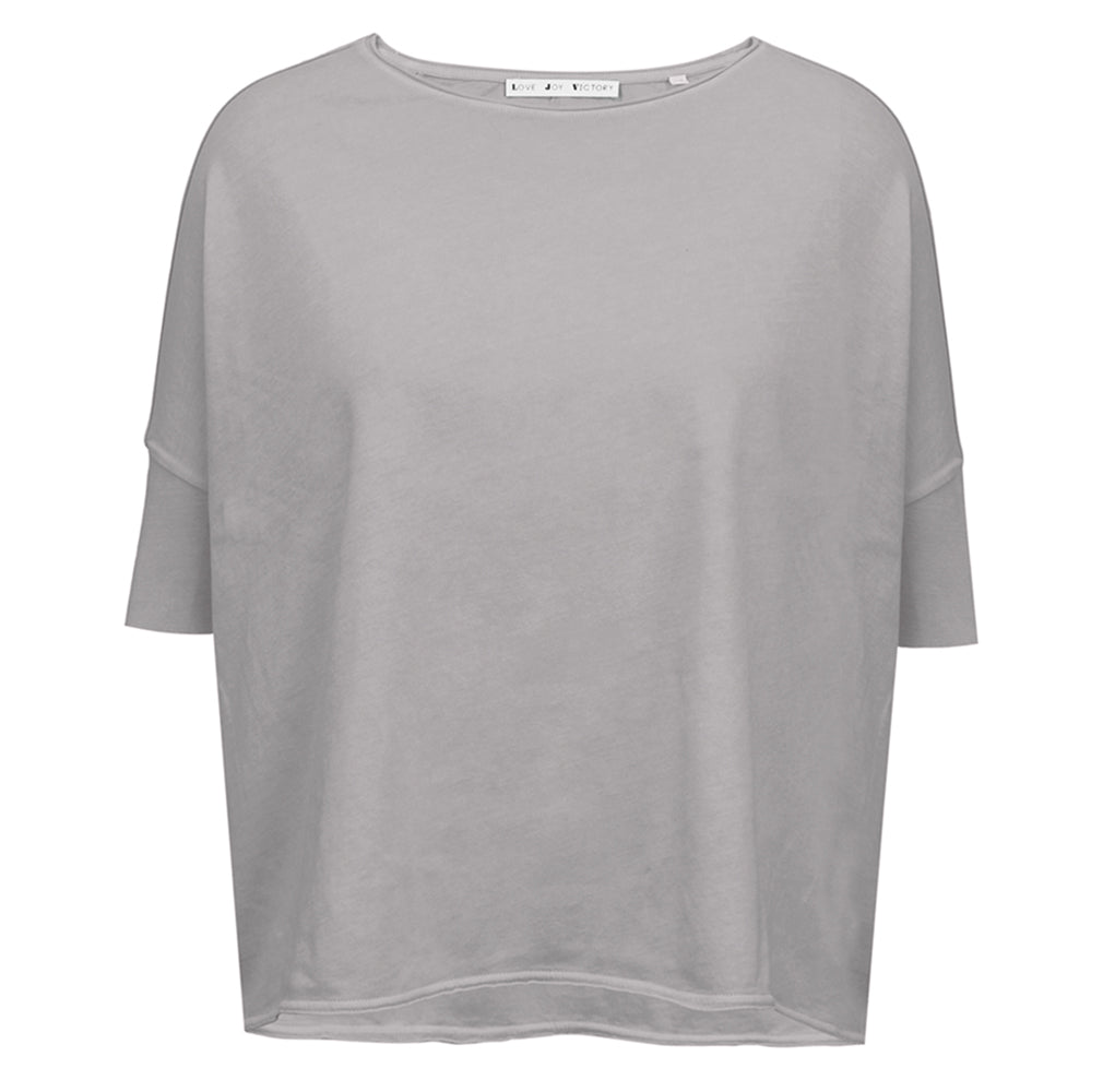 Love Joy Victory T-Shirt Papu Herz Sterne Grau Vorderseite