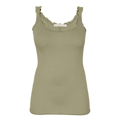 Love Joy Victory Top Lora Wellennaht Rüschen-Details Bio-Baumwolle Modal-Mix Khaki Articho