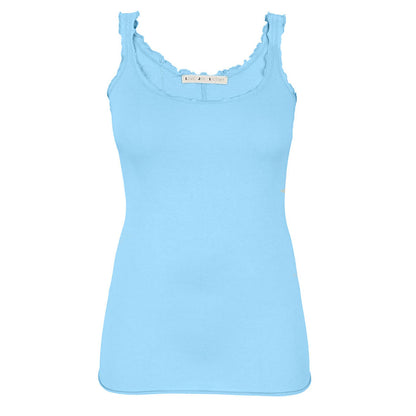 Love Joy Victory Top Lora Wellennaht Rüschen-Details Bio-Baumwolle Modal-Mix Clear Water Hellblau