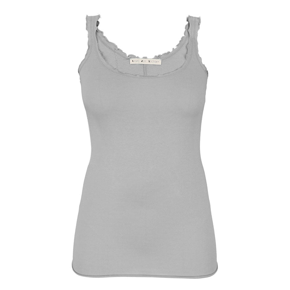 Love Joy Victory Top Lora Wellennaht Rüschen-Details Bio-Baumwolle Modal-Mix Elephant Grau