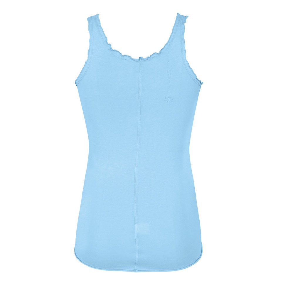 Love Joy Victory Top Lora Wellennaht Rüschen-Details Bio-Baumwolle Modal-Mix Clear Water Hellblau Rückseite