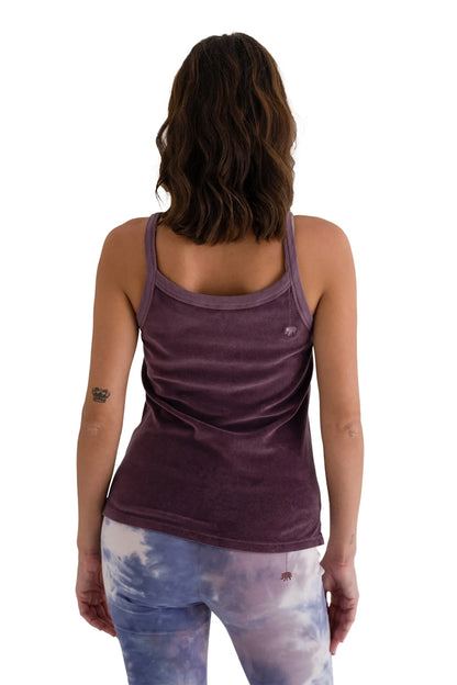 Love Joy Victory Top Shady Terry Velvet-Stoff Samt-Haptik 100% Bio-Baumwolle Eggplant Aubergine
Model 4