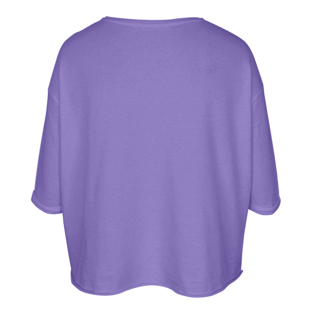 Love Joy Victory T-Shirt Mola Organic Cotton Modal Lila Irisblue Rückseite