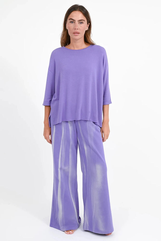 Love Joy Victory T-Shirt Mola Organic Cotton Modal Lila Irisblue Model 1