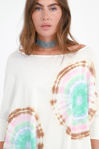 Love Joy Victory T-Shirt Papu Batik Oversize Bio-Baumwolle Model