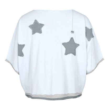 Love Joy Victory T-Shirt Rumbia Stern-Patches Blue Ice Grau Bio-Baumwolle Rückseite