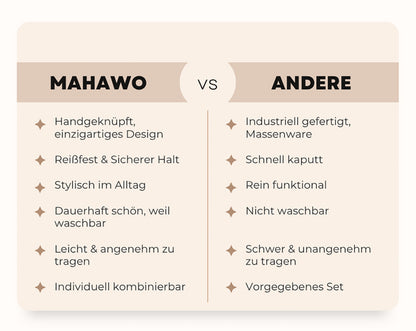 Mahawo Handyketten Vergleich Handgeknüpft Reißfest Waschbar Leicht Individuell Kombinierbar