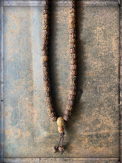 Mala-Kette Rudraksha-Perlen Braun 9 mm 70 cm Unisex