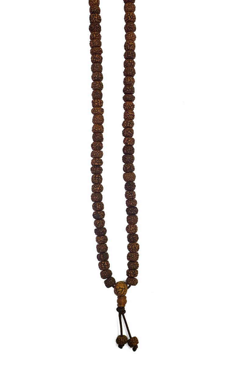 Mala-Kette Rudraksha-Perlen Braun 9 mm 70 cm Lang Unisex