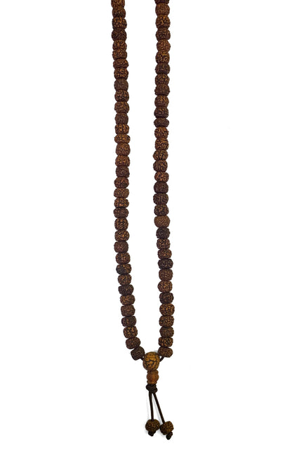 Mala-Kette Rudraksha-Perlen Braun 9 mm 70 cm Lang Unisex