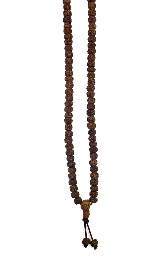 Mala-Kette Rudraksha-Perlen Braun 9 mm 70 cm Lang Unisex