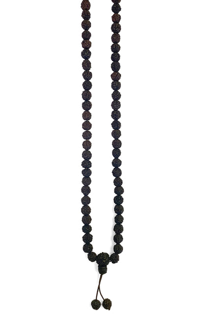 Mala-Kette Rudraksha-Perlen Dunkelbraun 9 mm 90 cm Lang Unisex