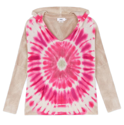 Notshy Batik-Hoodie Kaschmir Canyon Tie & Dye Pink Beige