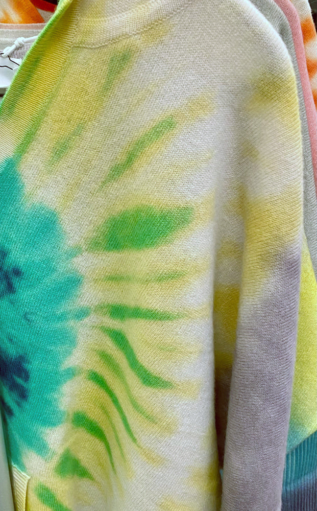 Notshy Batik-Hoodie Kaschmir Canyon Tie & Dye Mint Gelb Grau Detail