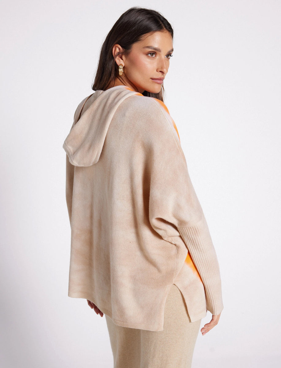 Notshy Batik-Hoodie Kaschmir Canyon Tie & Dye Orange Beige Rückseite