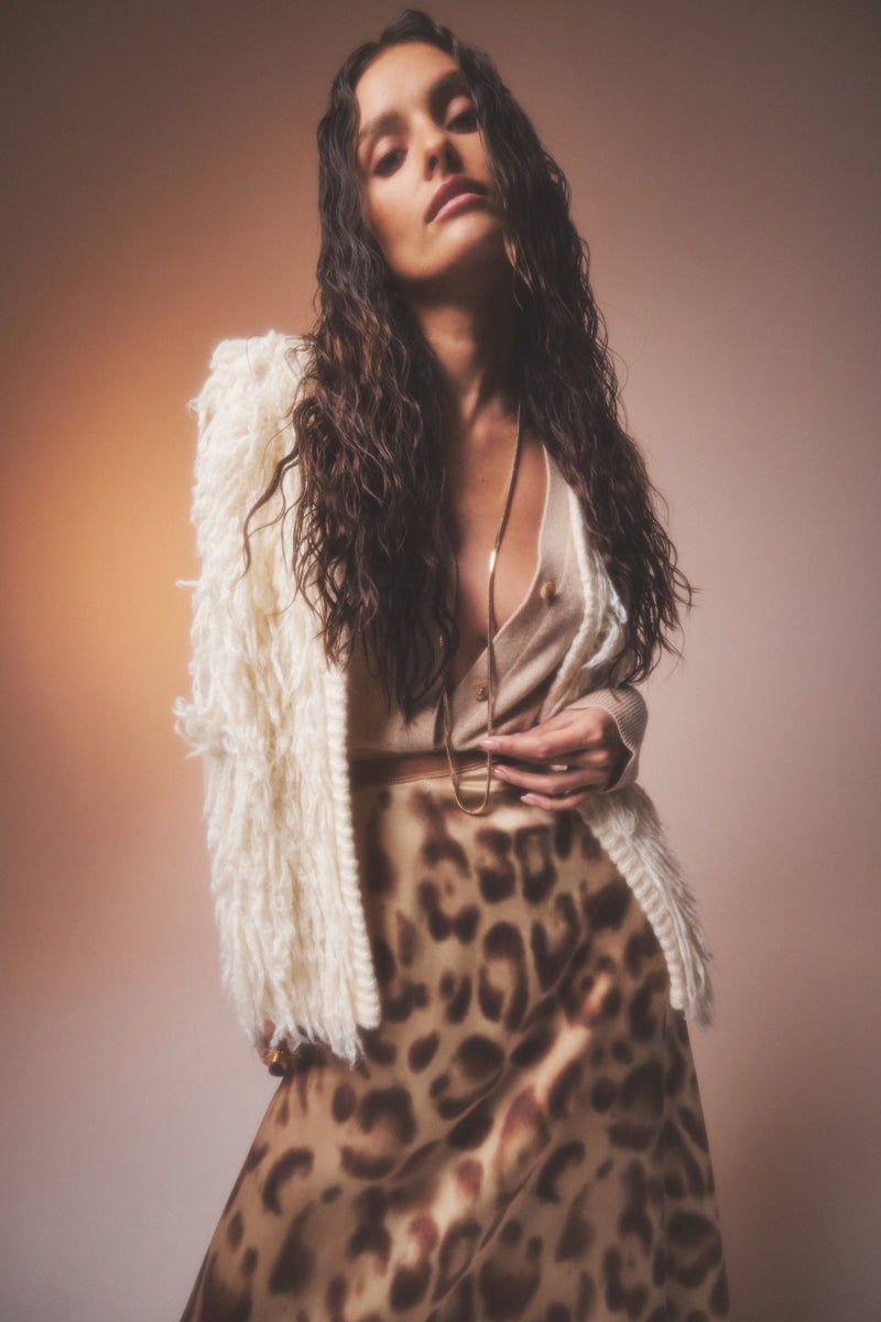 Notshy Boho Fransenweste Scarlett Beige Model 2
