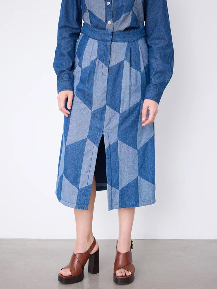 Notshy Jeansrock Deniim Patchwork Mira 100 % Baaumwolle Model
