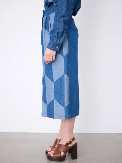 Notshy Jeansrock Deniim Patchwork Mira 100 % Baaumwolle Seitlich