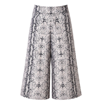 Notshy Kaschmir Bermuda-Hose Joanna Python-Print 100% Kaschmir Elastischer Bund Leichte A-Linie