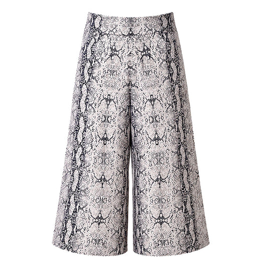 Notshy Kaschmir Bermuda-Hose Joanna Python-Print 100% Kaschmir Elastischer Bund Leichte A-Linie