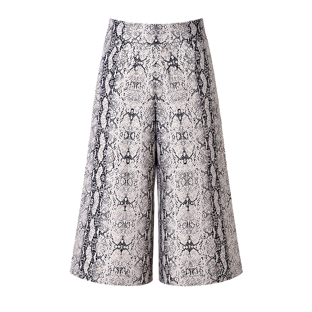 Notshy Kaschmir Bermuda-Hose Joanna Python-Print 100% Kaschmir Elastischer Bund Leichte A-Linie