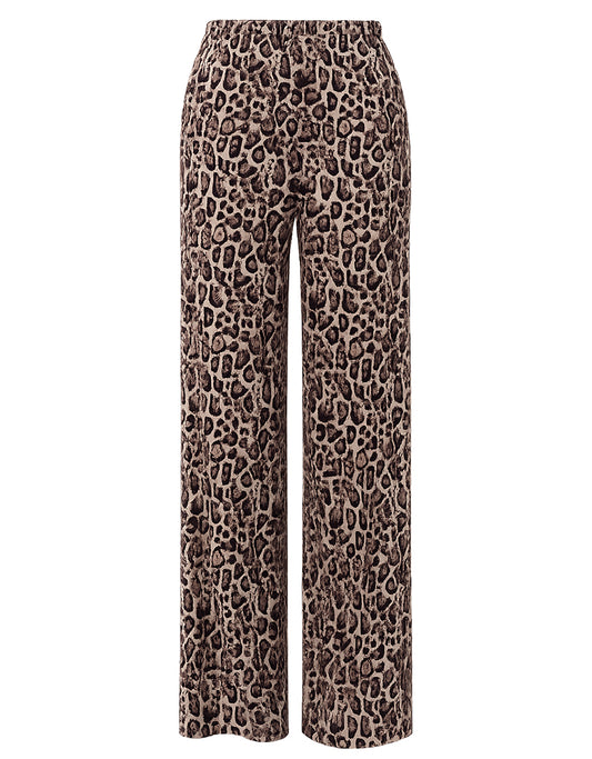 Notshy Leopard Hose Mika Modal Kaschmir Leopard-Print Verkürzte Passform Elastischer Bund