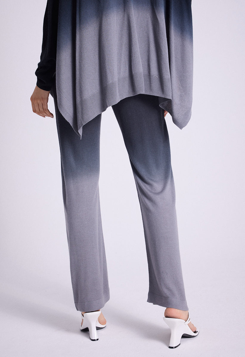 Notshy Poncho Pullover Enias Modal-Kaschmir-Mix Dip Dye Farbverlauf Grau Detail