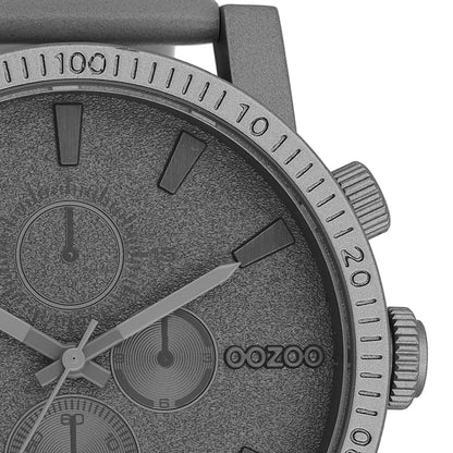 OOZOO Chronograph Anthrazit Lederarmband 48 mm C11317 Detail