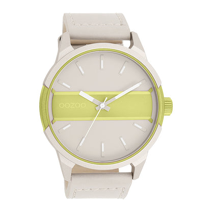 OOZOO Chronograph Beige Gelb Aluminiumgehäuse Matt Lederband 48 mm C11364