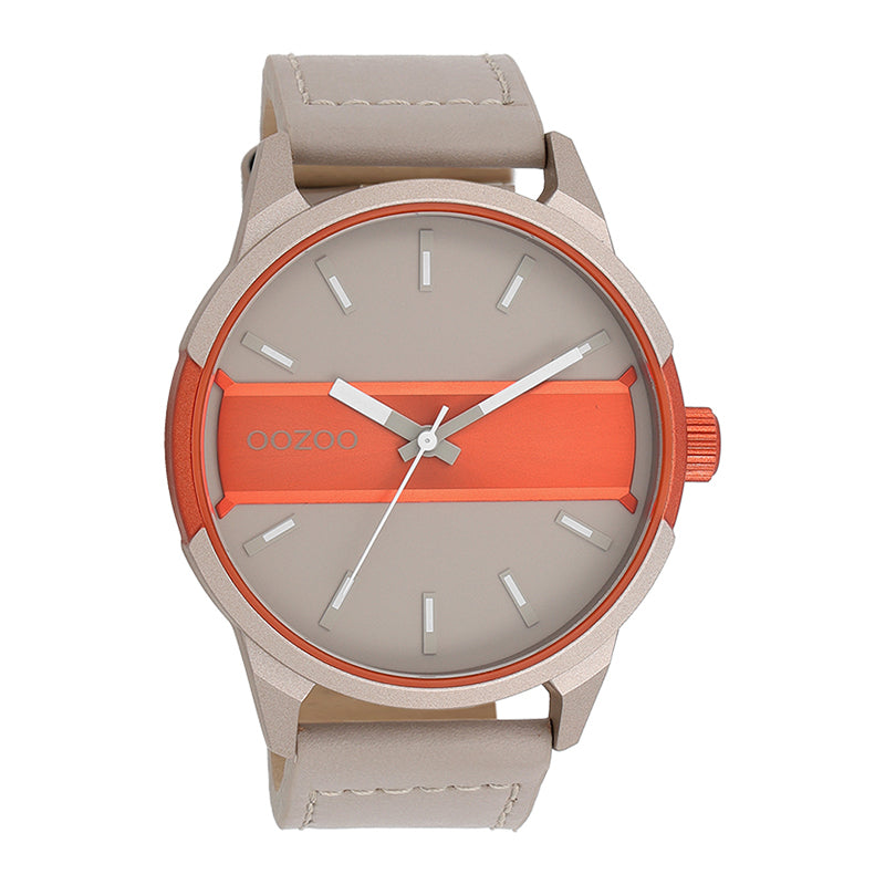 OOZOO Chronograph Sand Orange Aluminium Matt Lederband 48 mm C11230