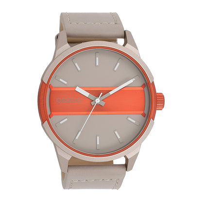 OOZOO Chronograph Sand Orange Aluminium Matt Lederband 48 mm C11230