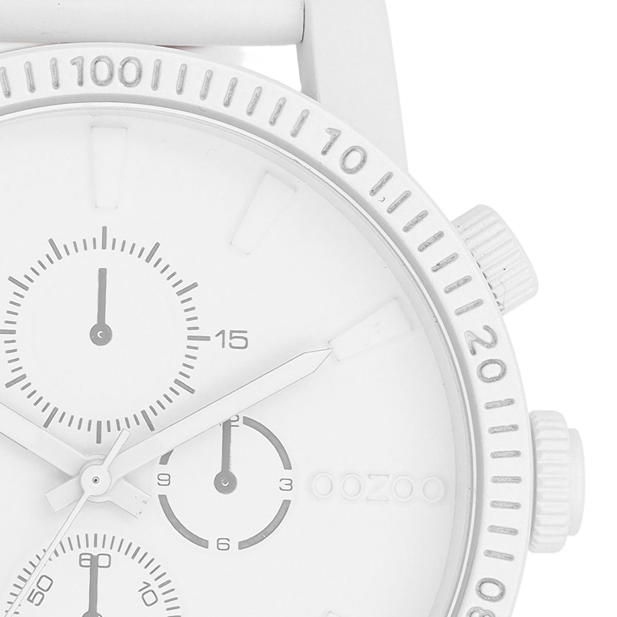 OOZOO Chronograph Weiß Lederarmband 48 mm C11310 Detail