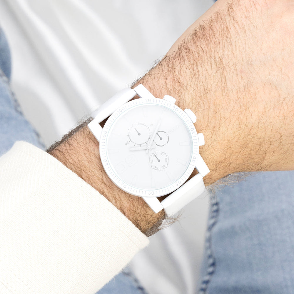 OOZOO Chronograph Weiß Lederarmband 48 mm C11310 Model