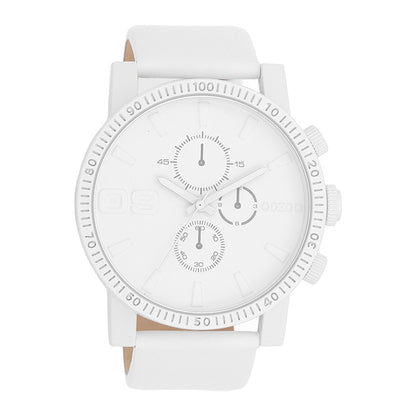 OOZOO Chronograph Weiß Lederarmband 48 mm C11310