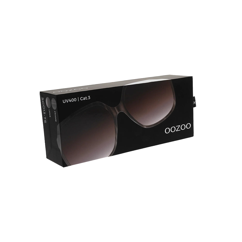 OOZOO Große Sonnenbrille SG013-TS Brauner Schildpatt-Look Rote Verlaufsgläser UV400-Schutz Federscharniere Orginalverpackung