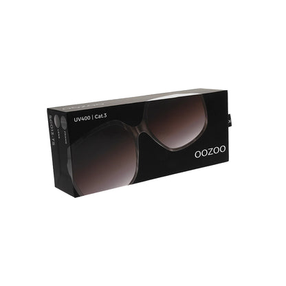 OOZOO Große Sonnenbrille SG013-TS Brauner Schildpatt-Look Rote Verlaufsgläser UV400-Schutz Federscharniere Orginalverpackung
